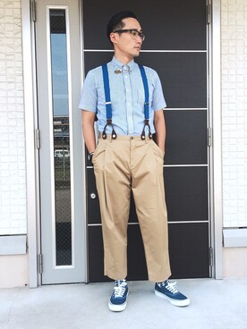 「IL BISONTE（イルビゾンテ）のアイテム（財布/小物）」を使った、Leeさん（メンズ・174cm）の夏コーディネート