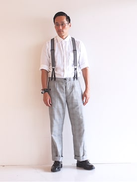 「金子眼鏡（カネコガンキョウ）のアイテム」を使った、Leeさん（メンズ・174cm）の夏コーディネート