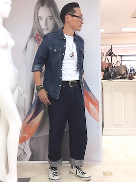 「IL BISONTE（イルビゾンテ）のアイテム」を使った、Leeさん（メンズ・174cm）の夏コーディネート