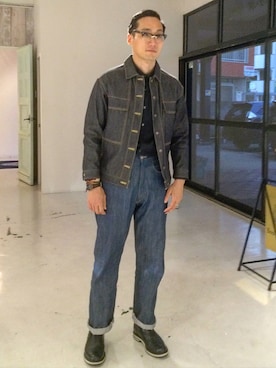 「501（ゴーマルイチ）のアイテム」を使った、Leeさん（メンズ・174cm）の夏コーディネート