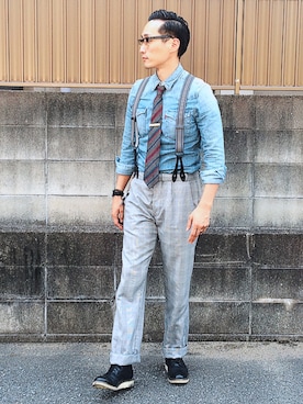 「URBAN RESEARCH（アーバンリサーチ）のアイテム（ブーツ）」を使った、Leeさん（メンズ・174cm）の夏コーディネート