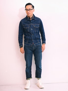 「Levi's」｜「アイテム（デニムジャケット）」を使った、Leeさん（メンズ・174cm）の秋コーディネート