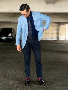 「アイテム（ソックス/靴下、その他）」を使った、Leeさん（メンズ・174cm）の秋コーディネート