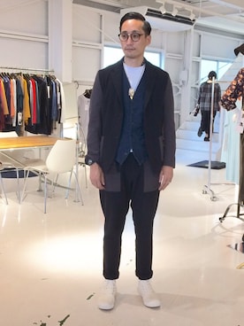 「IL BISONTE（イルビゾンテ）のアイテム」を使った、Leeさん（メンズ・174cm）の秋コーディネート