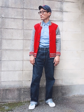 「Levi's」｜「アイテム（キャップ）」を使った、Leeさん（メンズ・174cm）の秋コーディネート