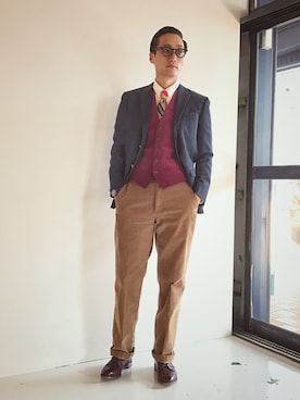 「CROWDED CLOSET（クラウデッドクローゼット）のアイテム」を使った、Leeさん（メンズ・174cm）の秋コーディネート