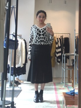 「PRADA（プラダ）のアイテム（ブーティ）」を使った、chikako_favaさん（レディース・150cm）の春コーディネート