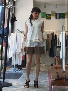 「HACHE（アッシュ）のアイテム」を使った、chikako_favaさん（レディース・153cm）の夏コーディネート