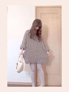 「THEATRE PRODUCTS（シアタープロダクツ）のアイテム（タイツ/ストッキング）」を使った、みほさん（レディース・154cm）の冬コーディネート