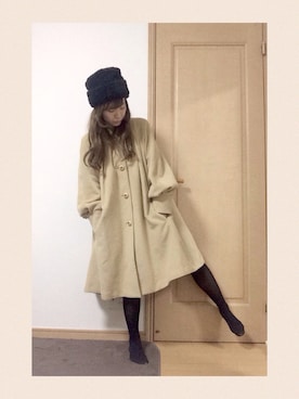「ロシア帽」｜「アイテム（ジャケット/アウター）」を使った、みほさん（レディース・154cm）の冬コーディネート