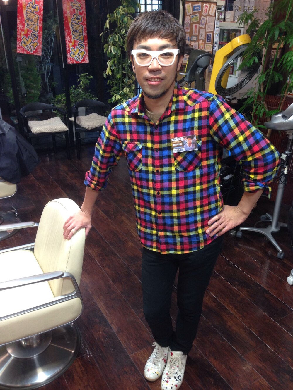 「AMON #豊明#JAPAN#ネルシャツ」｜「Levi'sのアイテム（その他パンツ、ブラック系）」を使った、大矢 祥央さん（メンズ・175cm）の冬コーディネートの1枚目の写真