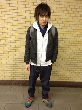 「LAD MUSICIAN（ラッドミュージシャン）のアイテム（ミリタリージャケット）」を使った、DJDagobahさん（メンズ・174cm）の春コーディネート