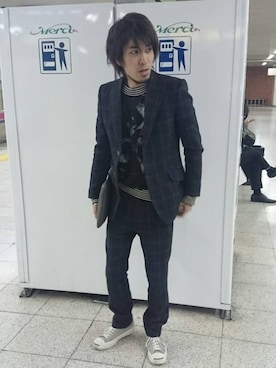 「ジャックパーセル」｜「アイテム（セットアップ）」を使った、DJDagobahさん（メンズ・174cm）の春コーディネート