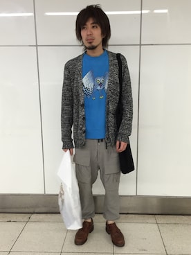 「TOPMAN（トップマン）のアイテム（カーディガン/ボレロ）」を使った、DJDagobahさん（メンズ・174cm）の春コーディネート