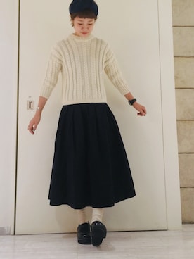 「GRANDMA MAMA DAUGHTER（グランマママドーター）のアイテム」を使った、ヤマシタ アヤネさん（レディース・169cm）の秋コーディネート