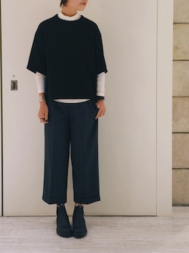 「サイドゴアブーツ」｜ヤマシタ アヤネさん（レディース・169cm）の秋コーディネート