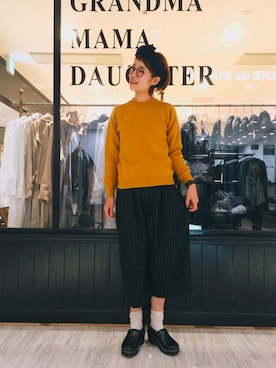 「GRANDMA MAMA DAUGHTER（グランマママドーター）のアイテム」を使った、ヤマシタ アヤネさん（レディース・169cm）の秋コーディネート