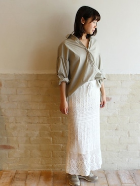 「FRAMeWORK（フレームワーク）のアイテム（スカート）」を使った、FRAMeWORK新宿ルミネ　Sizuさん（レディース・160cm）の春コーディネート