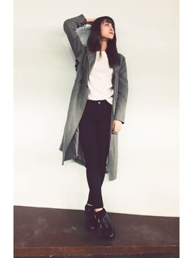 「Another Edition」｜「アイテム（トレンチコート）」を使った、後藤夕貴さん（レディース・157cm）の秋コーディネート