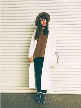 「elvence（エルベンス）のアイテム」を使った、後藤夕貴さん（レディース・157cm）の秋コーディネート