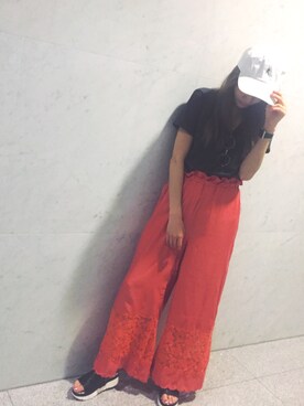 「Marblee（マー ブリー）のアイテム」を使った、後藤夕貴さん（レディース・157cm）の夏コーディネート