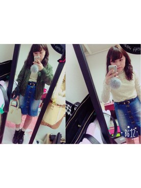 「INGNI（イング）の【non-no11月号掲載】MA-1-2015AW-（MA-1、グリーン系）」を使った、yukari❥❥さん（レディース・148cm）の冬コーディネート