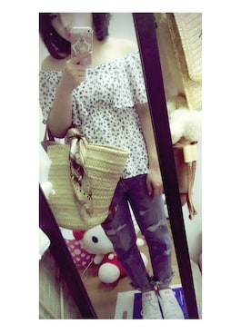 「アイテム（バンダナ/スカーフ）」を使った、yukari❥❥さん（レディース・148cm）の夏コーディネート
