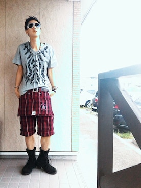 「OURET（オーレット）のアイテム（シューズ）」を使った、RyoTさん（メンズ・173cm）の夏コーディネート