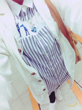 「アイテム（トートバッグ、オレンジ系）」を使った、っらち、。さん（レディース・159cm）の春コーディネート