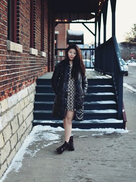 「ALDO（アルド）のアイテム（ブーティ）」を使った、Annie Changさん（レディース・165cm）の春コーディネート