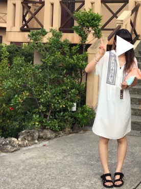 「沖縄」｜「アイテム（クラッチバッグ）」を使った、☻*さん（レディース・159cm）の夏コーディネート