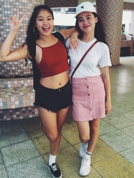 「EXPRESS（エクスプレス）のアイテム（帽子）」を使った、羅開蕾さん（レディース・163cm）の秋コーディネート