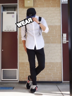 「soe（ソーイ）のアイテム（帽子）」を使った、やまさんさん（メンズ・187cm）の春コーディネート