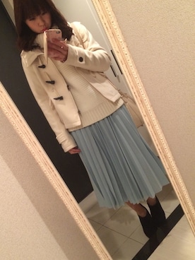 「ハイネックトップス」｜長谷川麻衣さん（レディース・161cm）の冬コーディネート