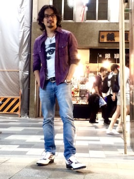 「no brand（ノーブランド）のアイテム（ジャケット/アウター）」を使った、HARAさん（メンズ・172cm）の秋コーディネート