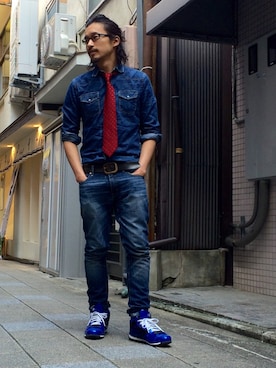 「DRAGON BEARD（ドラゴンベアード）のアイテム」を使った、HARAさん（メンズ・172cm）の冬コーディネート