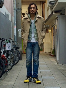 「Gジャン×アウター」｜HARAさん（メンズ・172cm）の冬コーディネート