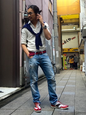 「DRAGON BEARD（ドラゴンベアード）のアイテム」を使った、HARAさん（メンズ・172cm）の春コーディネート