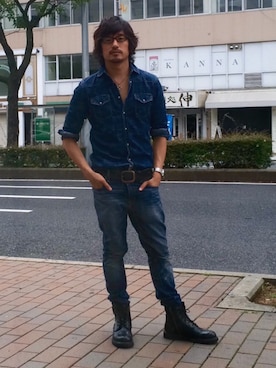 「DRAGON BEARD（ドラゴンベアード）のアイテム」を使った、HARAさん（メンズ・172cm）の春コーディネート