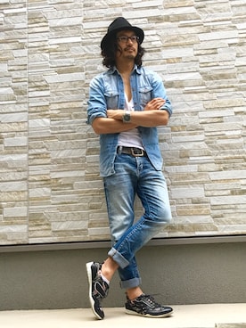 「DRAGON BEARD（ドラゴンベアード）のアイテム」を使った、HARAさん（メンズ・172cm）の春コーディネート