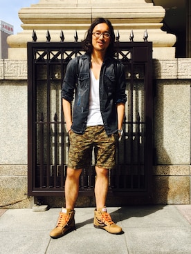 「DRAGON BEARD（ドラゴンベアード）のアイテム」を使った、HARAさん（メンズ・172cm）の夏コーディネート