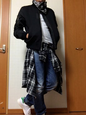 「COMME CA ISM（コムサイズム）のアイテム（ミリタリージャケット）」を使った、Ÿuheiさん（メンズ・176cm）の春コーディネート
