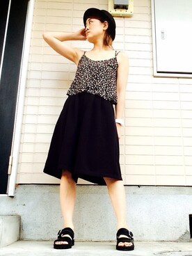 「キュロット」｜「アイテム（キャミソール）」を使った、ゆかりさん（レディース・160cm）の夏コーディネート