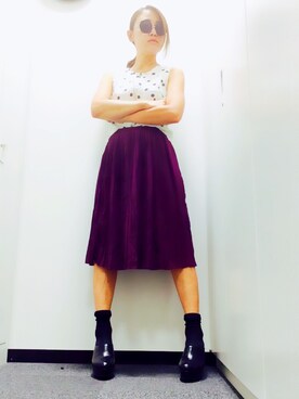「AMERI」｜「アイテム（その他シューズ）」を使った、ゆかりさん（レディース・160cm）の夏コーディネート