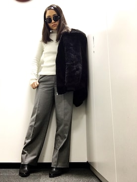 「AMERI」｜「アイテム（その他シューズ）」を使った、ゆかりさん（レディース・160cm）の冬コーディネート