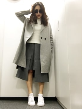 「AMERI」｜「アイテム（チェスターコート）」を使った、ゆかりさん（レディース・160cm）の春コーディネート