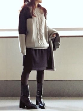 「AMERI」｜「アイテム（チェスターコート）」を使った、ゆかりさん（レディース・160cm）の秋コーディネート