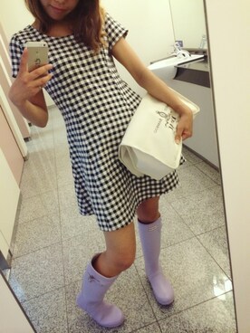 「アイテム（レインシューズ）」を使った、keeecoさん（レディース・159cm・20代）の夏コーディネート