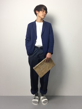 「TALKING ABOUT THE ABSTRACTION（トーキング　アバウト　ジ　アブストラクション）のアイテム（バッグ）」を使った、ryoさん（メンズ・178cm）の春コーディネート
