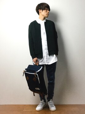 「UP START（アップスタート）のアイテム（ノーカラージャケット）」を使った、ryoさん（メンズ・178cm）の春コーディネート